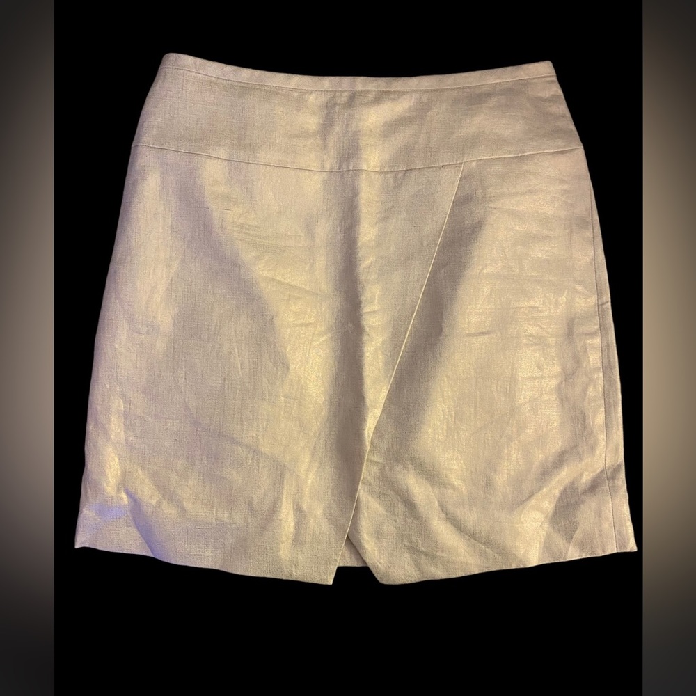 JCrew Gold Metallic Linen Skirt